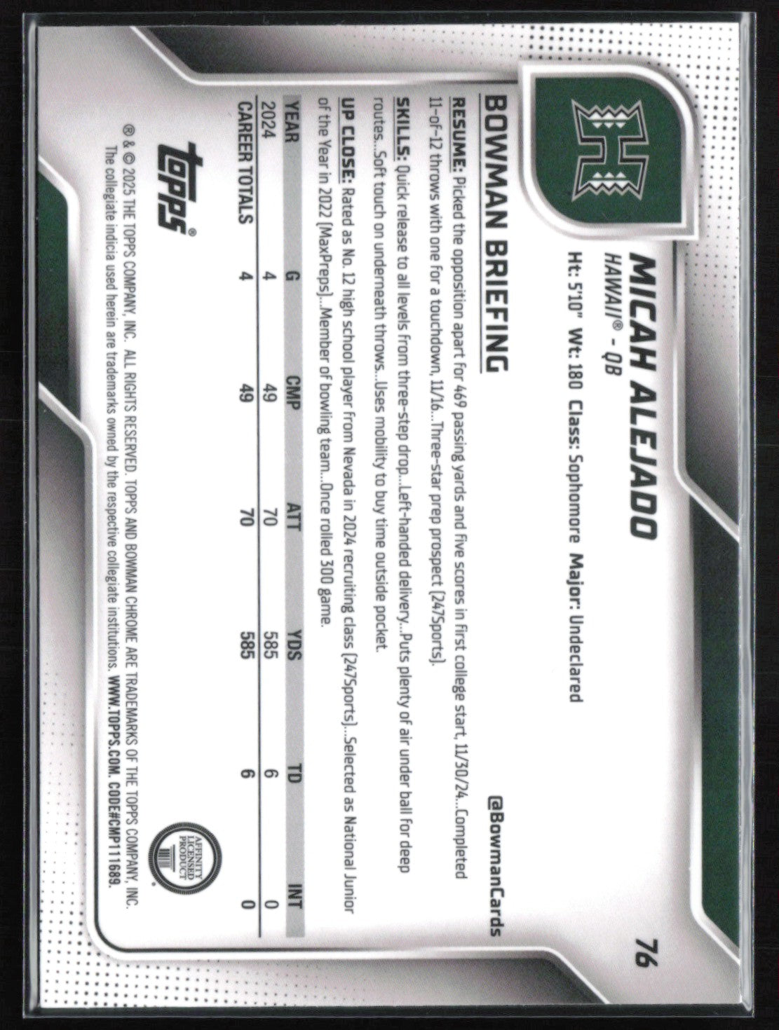 Micah Alejado 1st BOwman Pink Lava