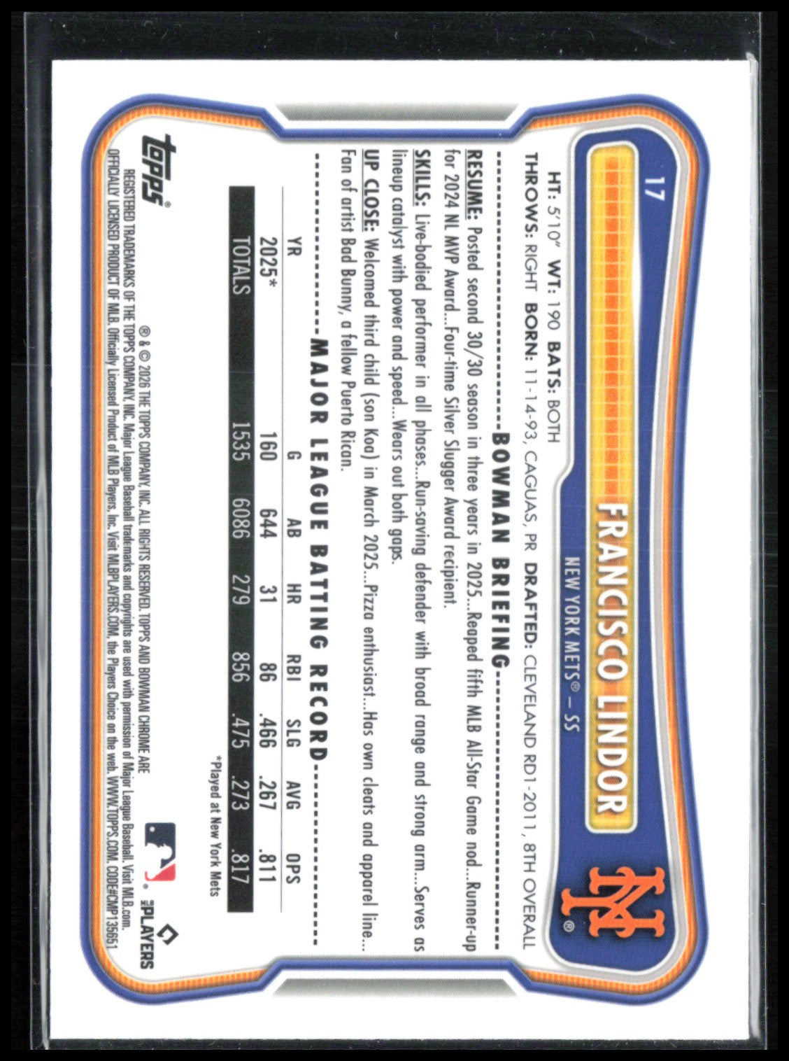 Francisco Lindor Mojo