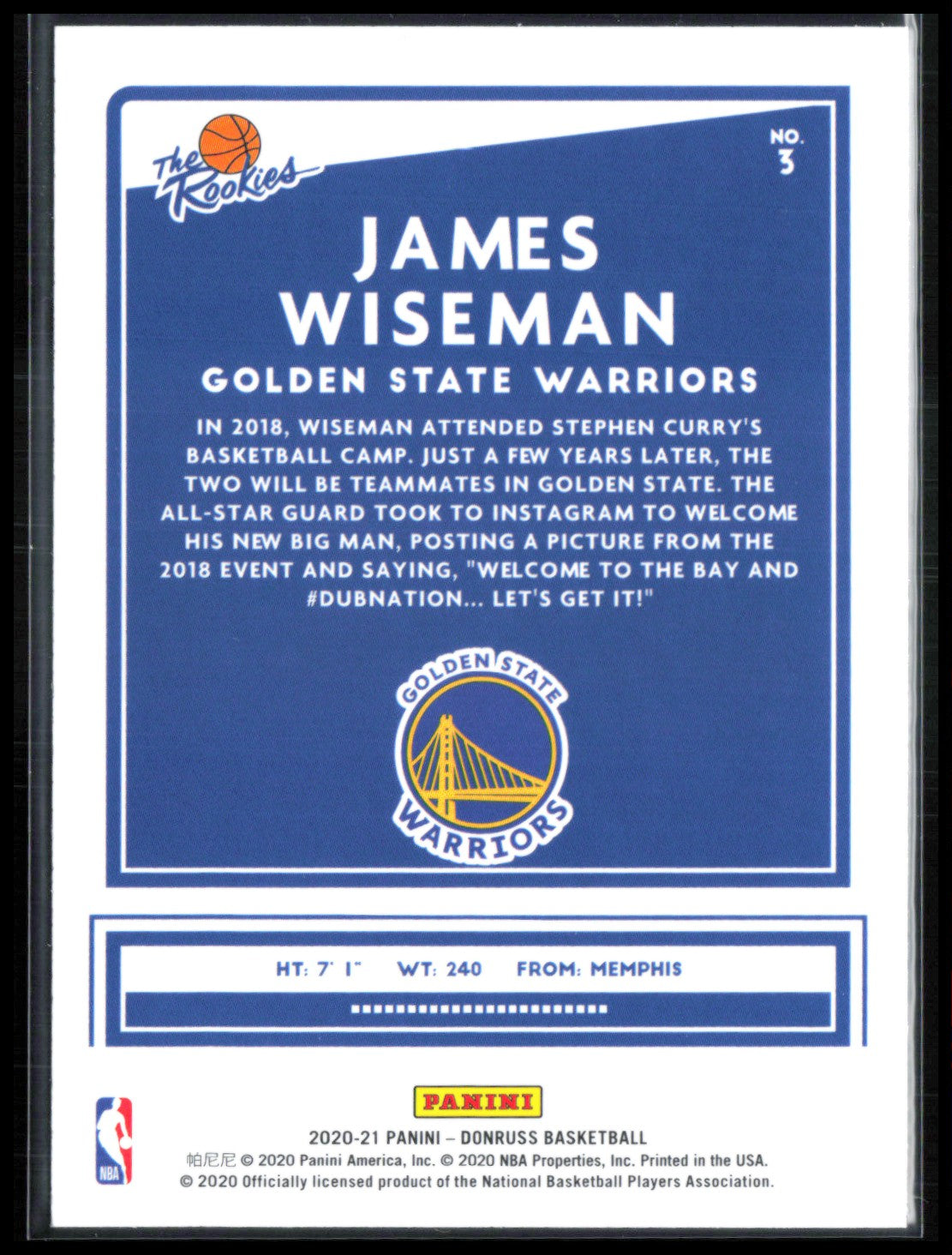 James Wiseman RC Press Proof