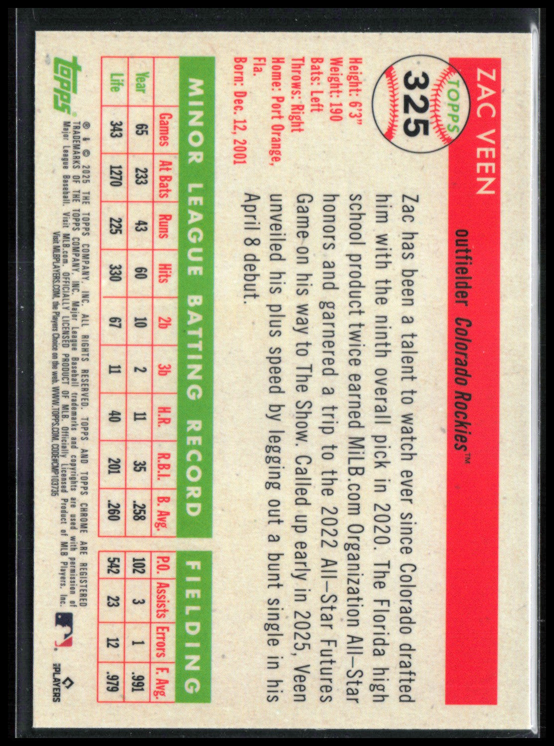 Zac Veen RC Green Vibrations /99