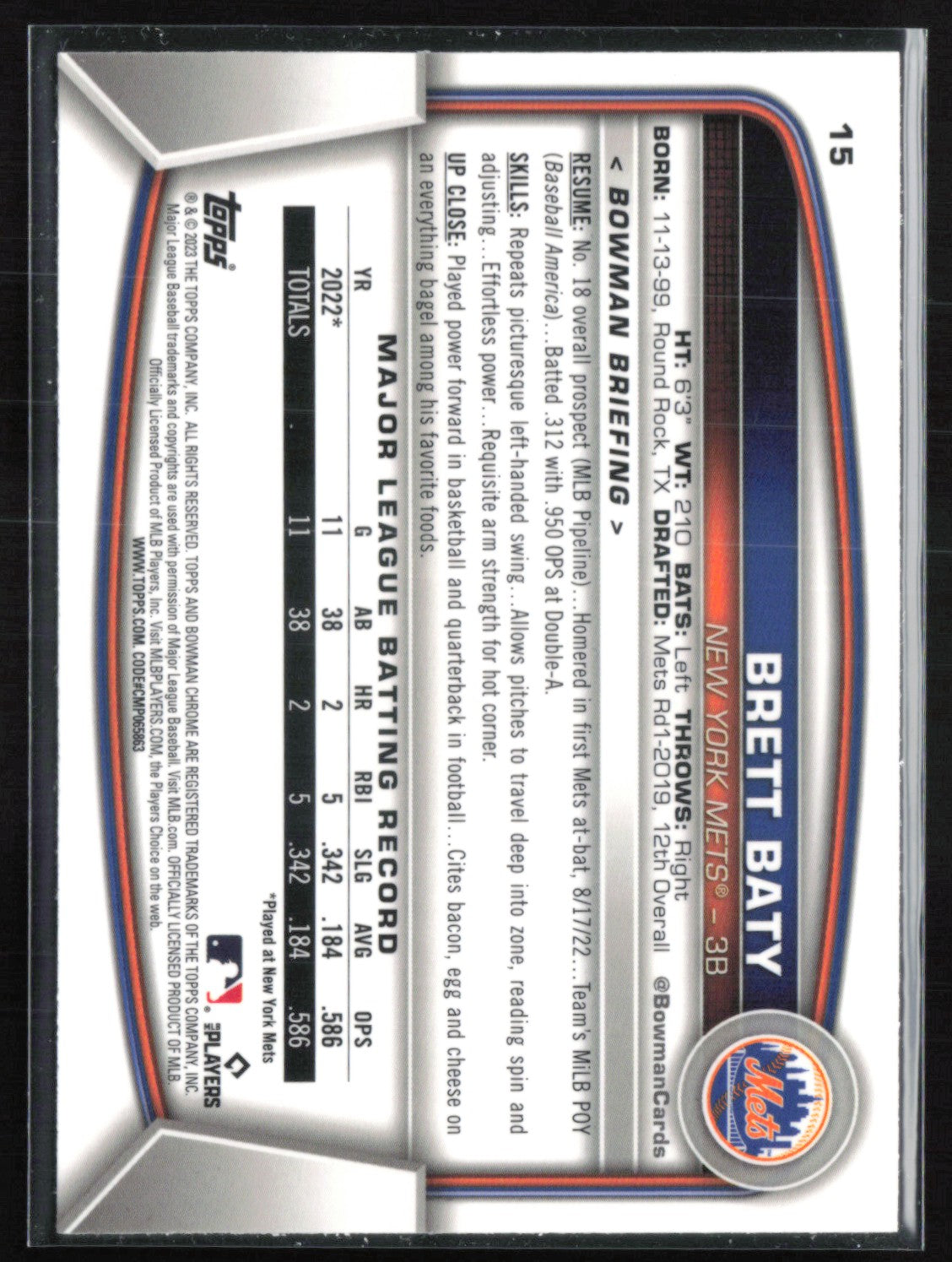 Brett Baty RC