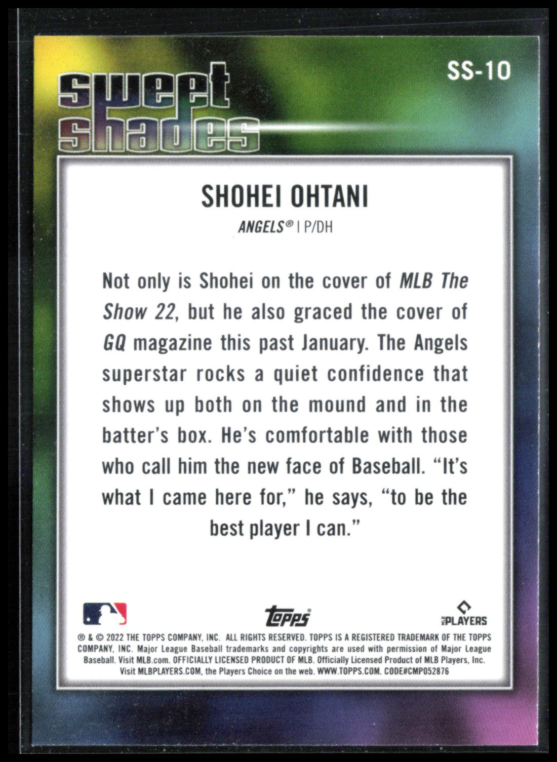 Shohei Ohtani 2022 Topps Sweet Shades
