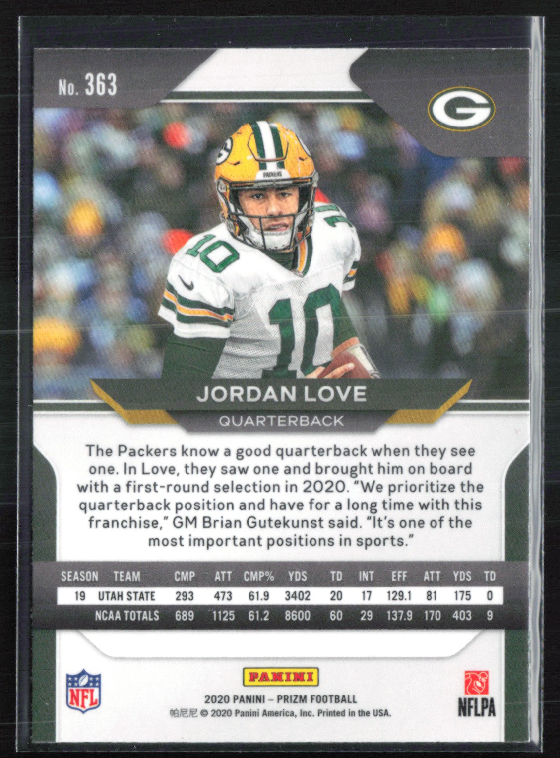 Jordan Love RC 2020 Prizm