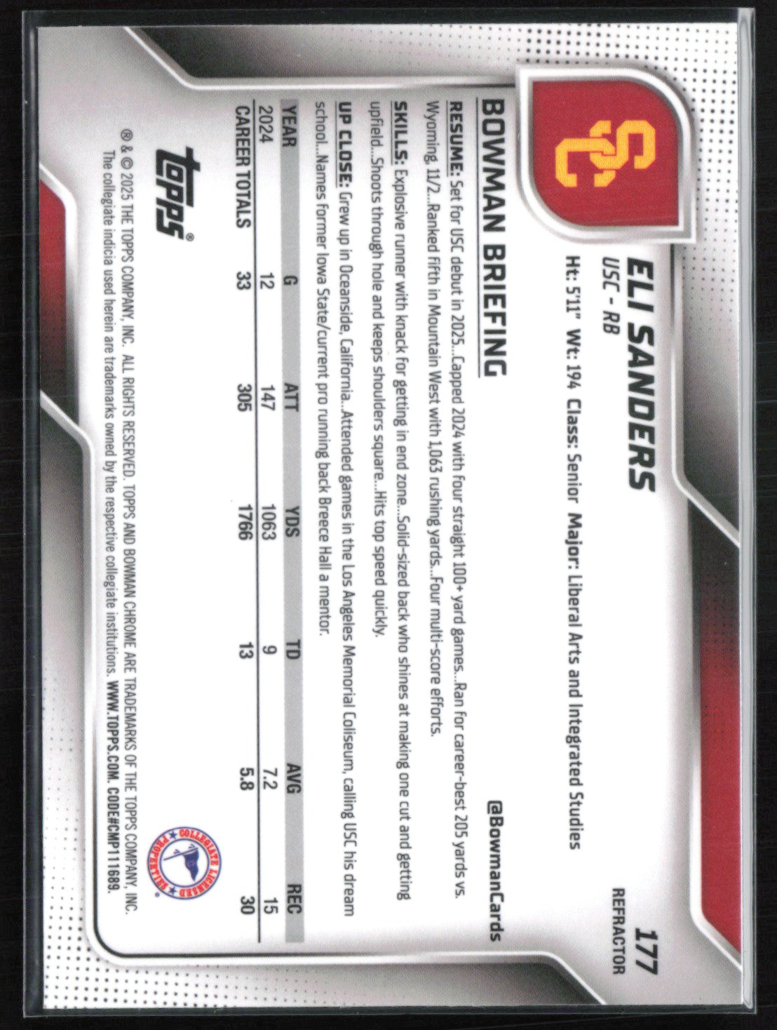 Eli Sanders 1st Bowman Refractor