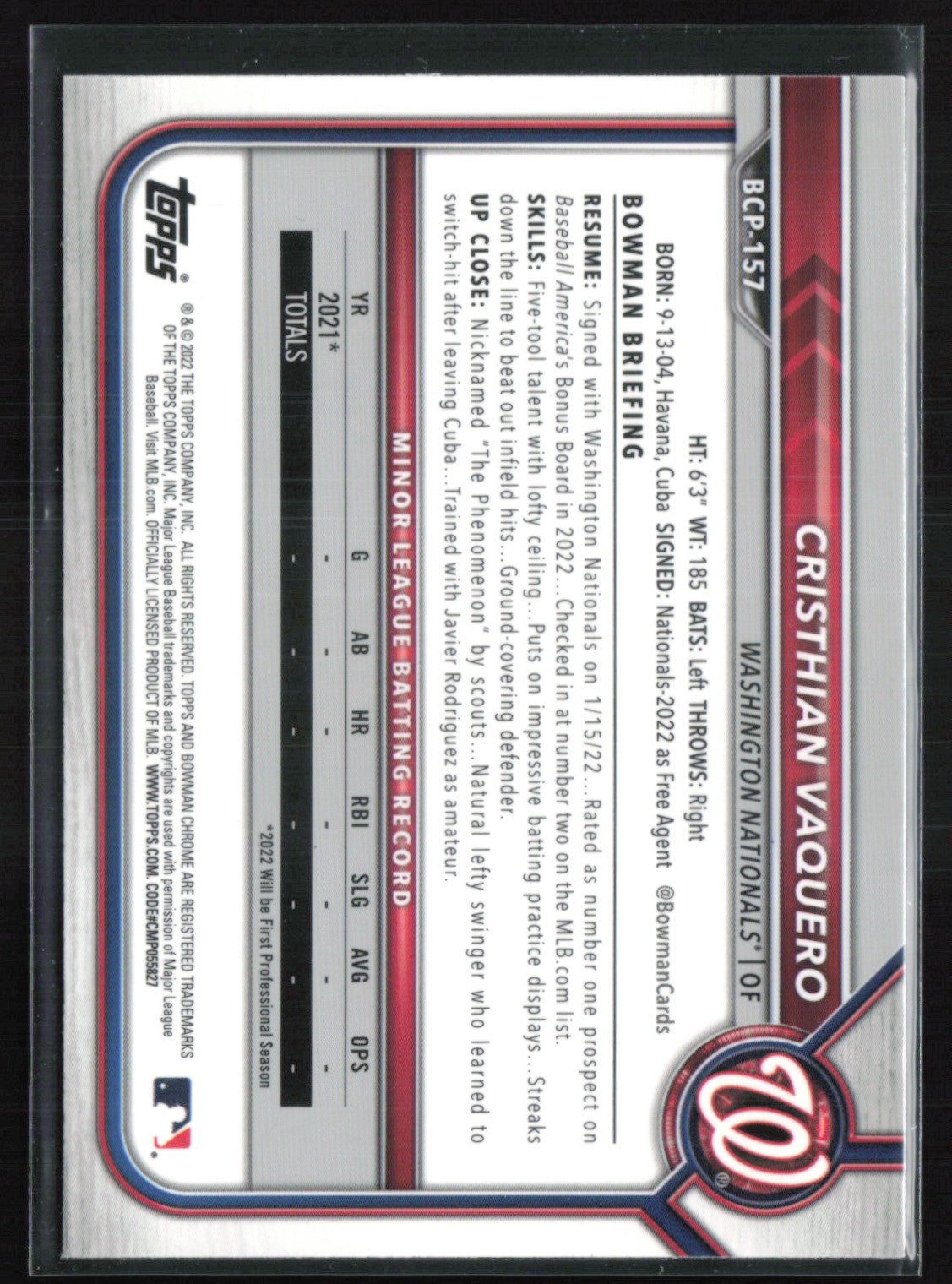 Cristhian Vaquero 1st Bowman