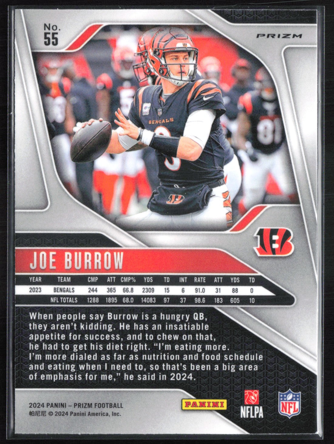 Joe Burrow Silver Prizm 2024 Prizm