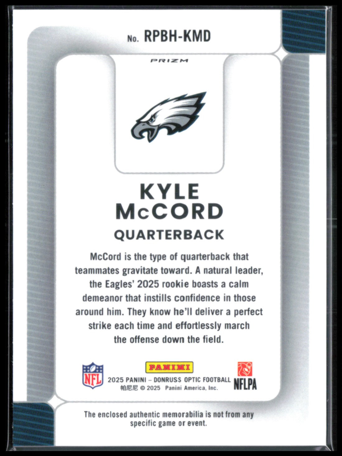 Kyle McCord RC Blue Hyper Mem
