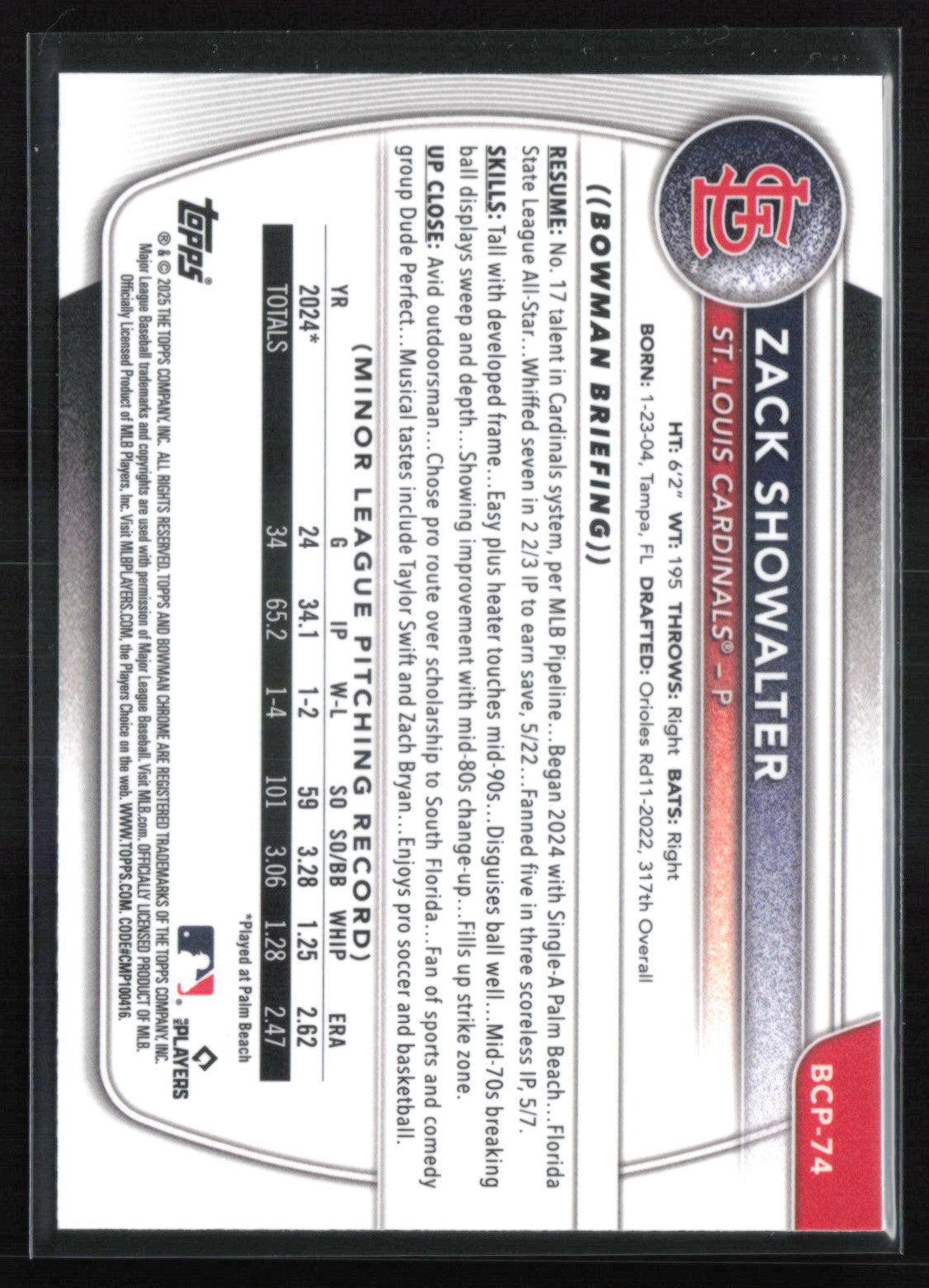 Zack Showalter 1st Bowman