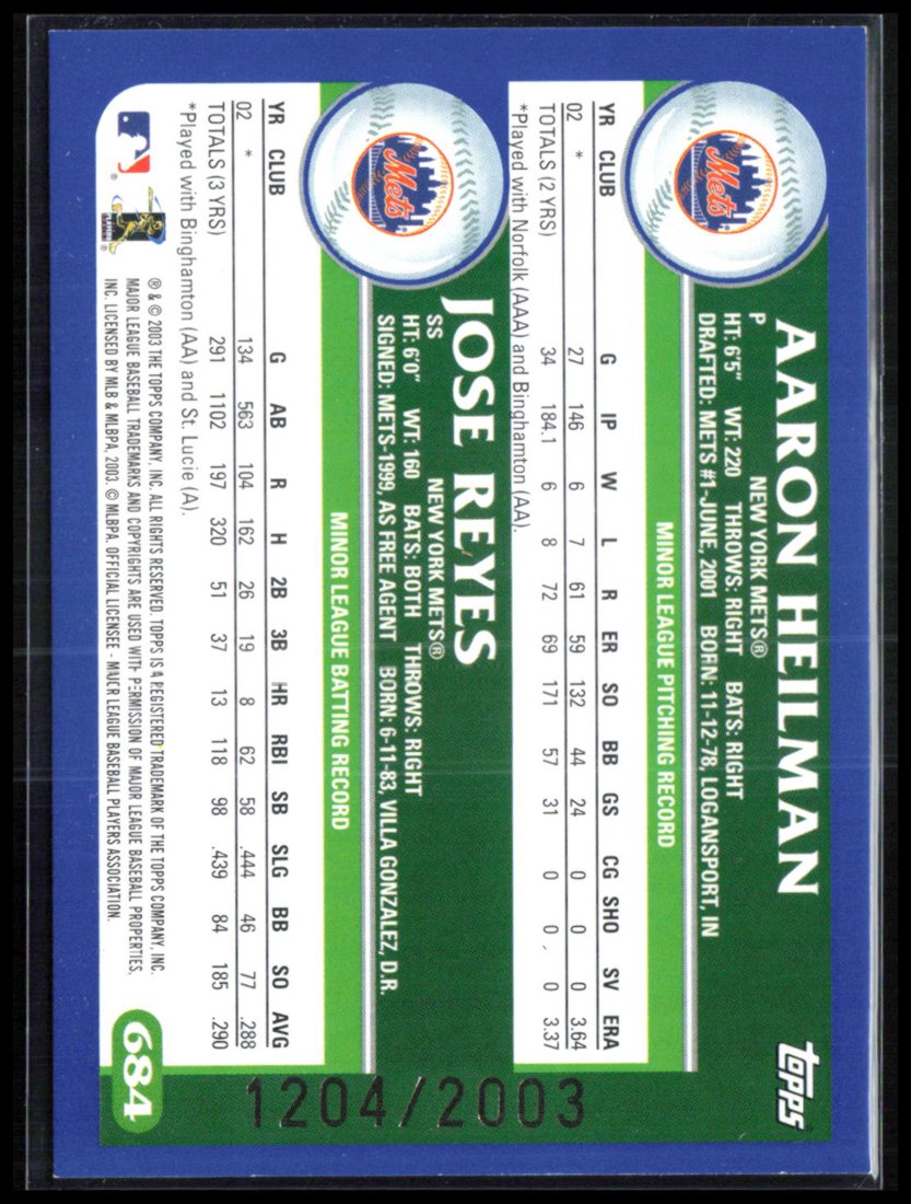 Aaron Heilman/Jose Reyes /2003