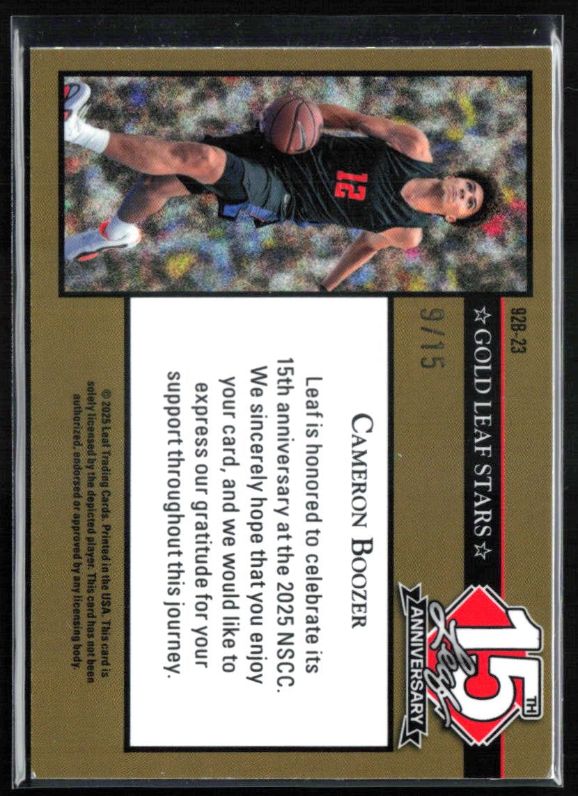 Cameron Boozer Lazer /15 2025 Leaf