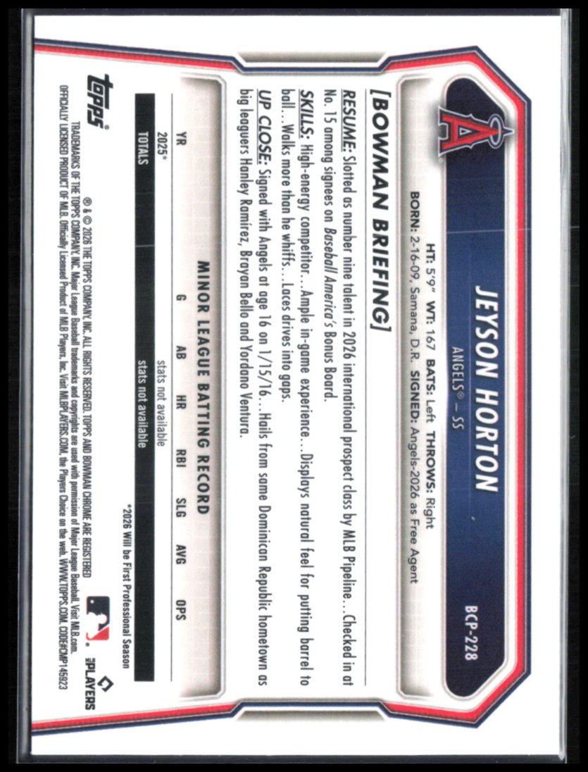 Jeyson Horton 1st Bowman
