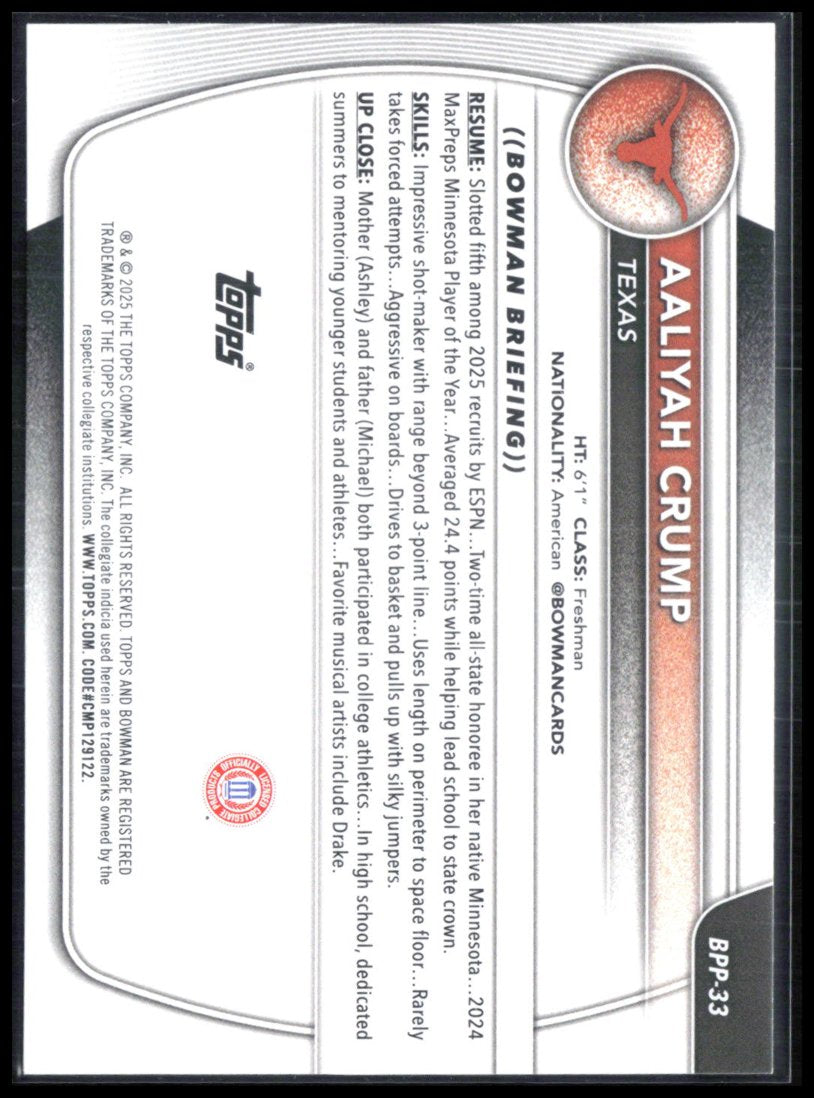 Aaliyah Crump 1st Bowman