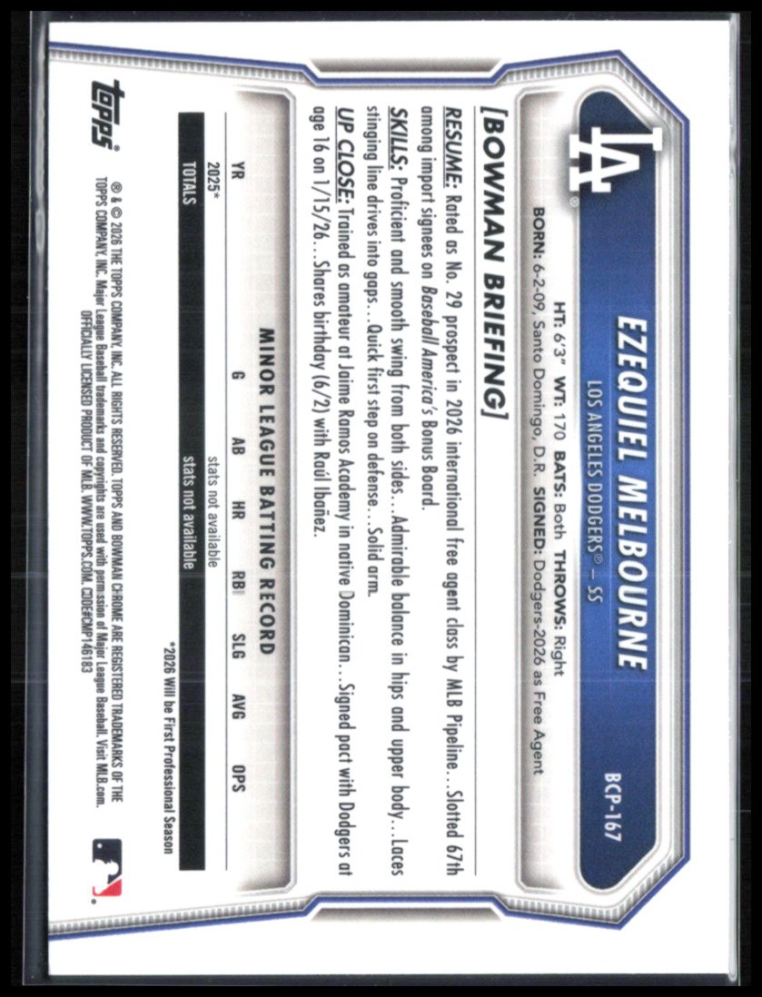 Ezequiel Melbourne 1st Bowman Mojo
