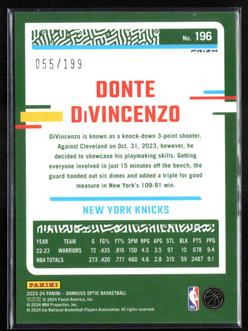 Donte DiVincenzo Orange Holo /199
