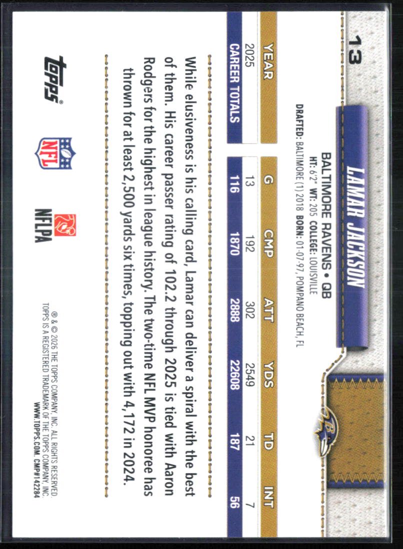 Lamar Jackson Rainbow Foil