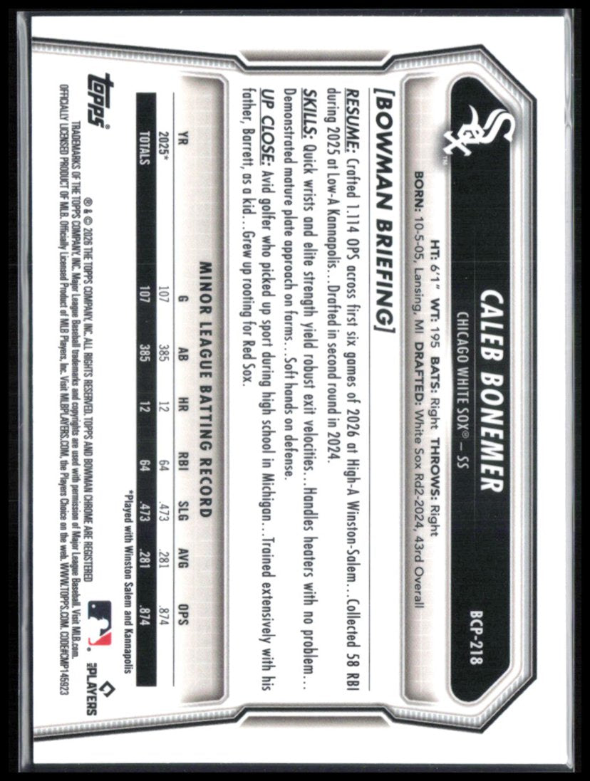 Caleb Bonemer Lazer 2026 Bowman Chrome