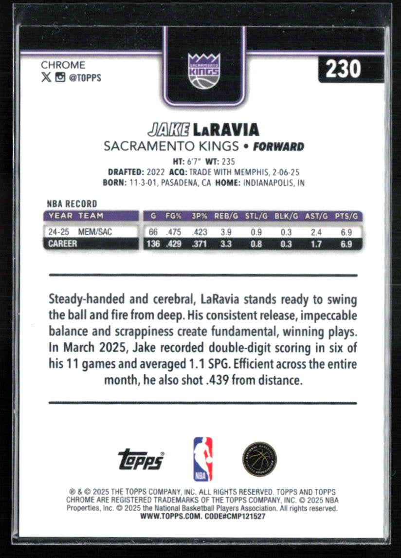 Jake LaRavia Aqua Refractor /199