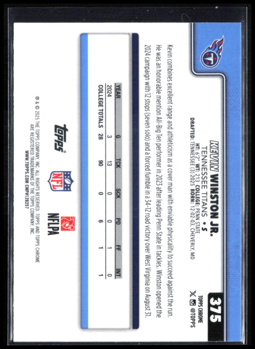 Kevin Winston Jr RC Pigskin Parallel
