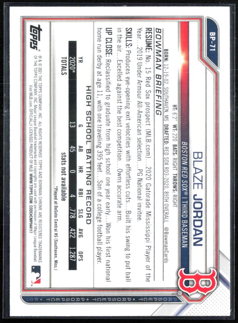 Blaze Jordan 1st Bowman