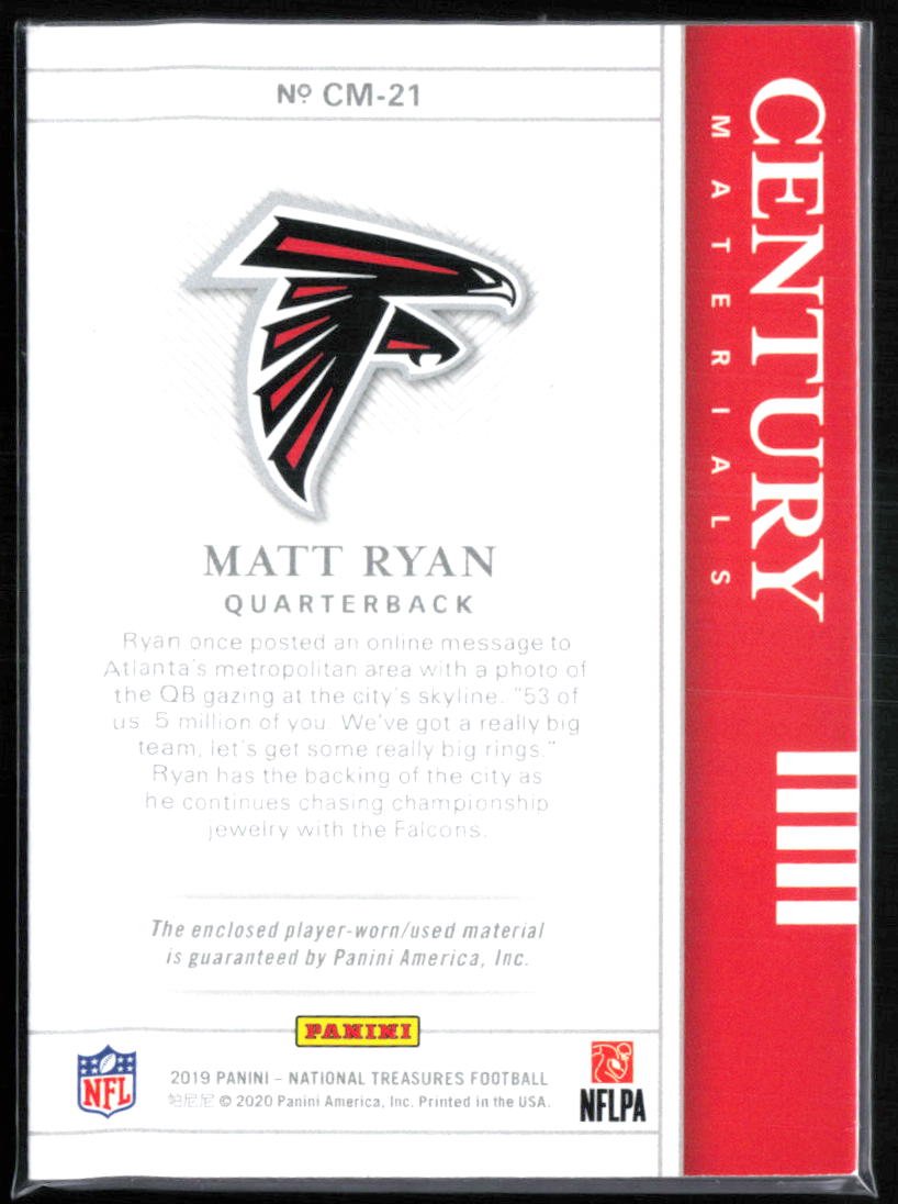 Matt Ryan Century Materials /49 National Treasures