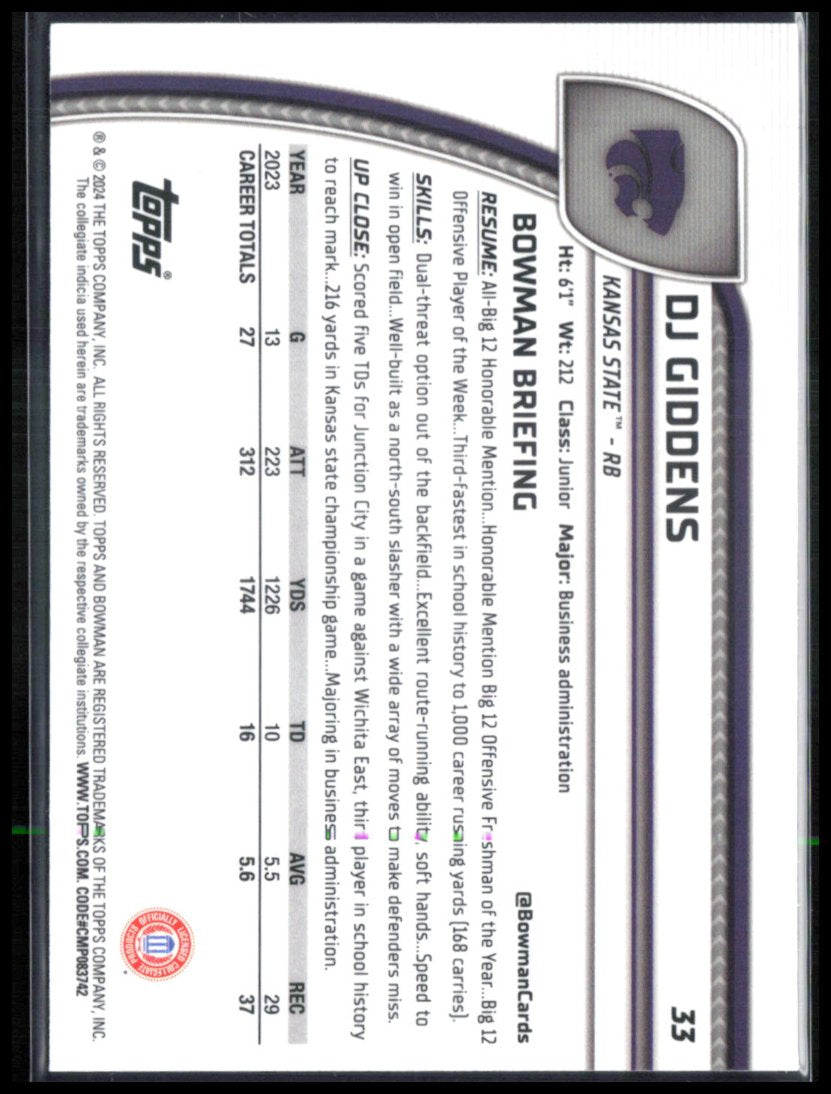 DJ Giddens 1st Bowman Sapphire