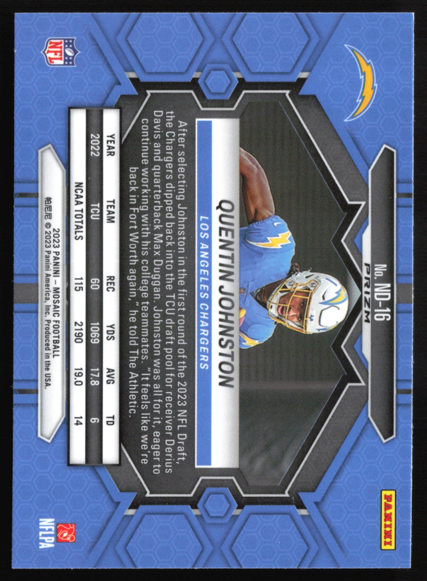 Quentin Johnston RC Genesis SSP