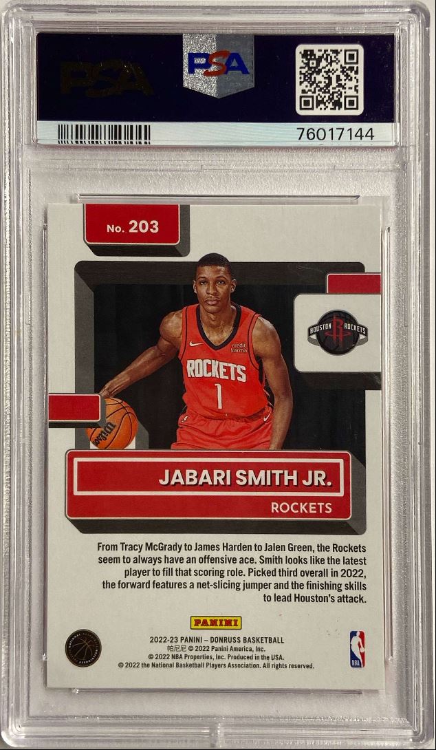 Jabari Smith Jr. RC 75/75 Basketball Emoji PSA 9
