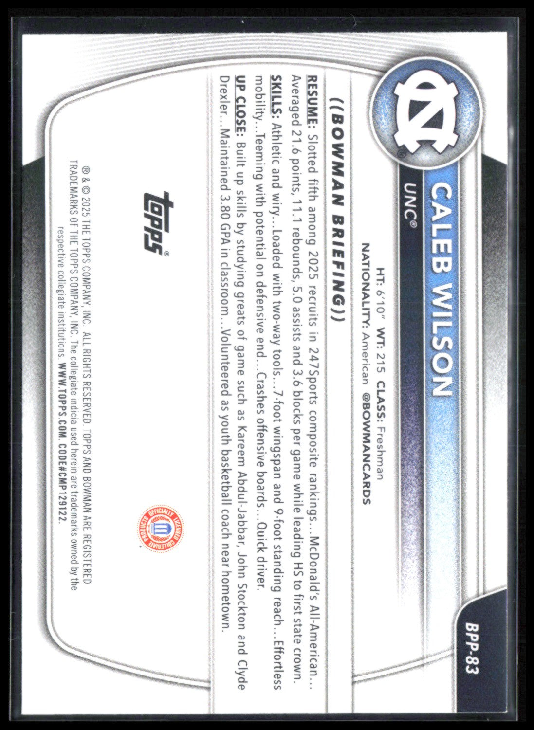 Caleb Wilson 1st Bowman