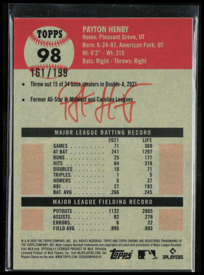 Payton Henry RC Blue Toile /199