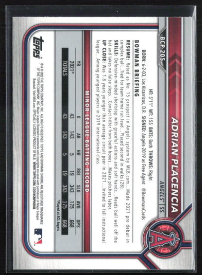 Adrian Placencia 1st Bowman Mojo