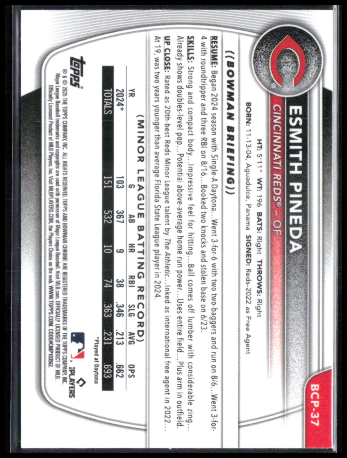 Esmith Pineda 1st Bowman Mojo