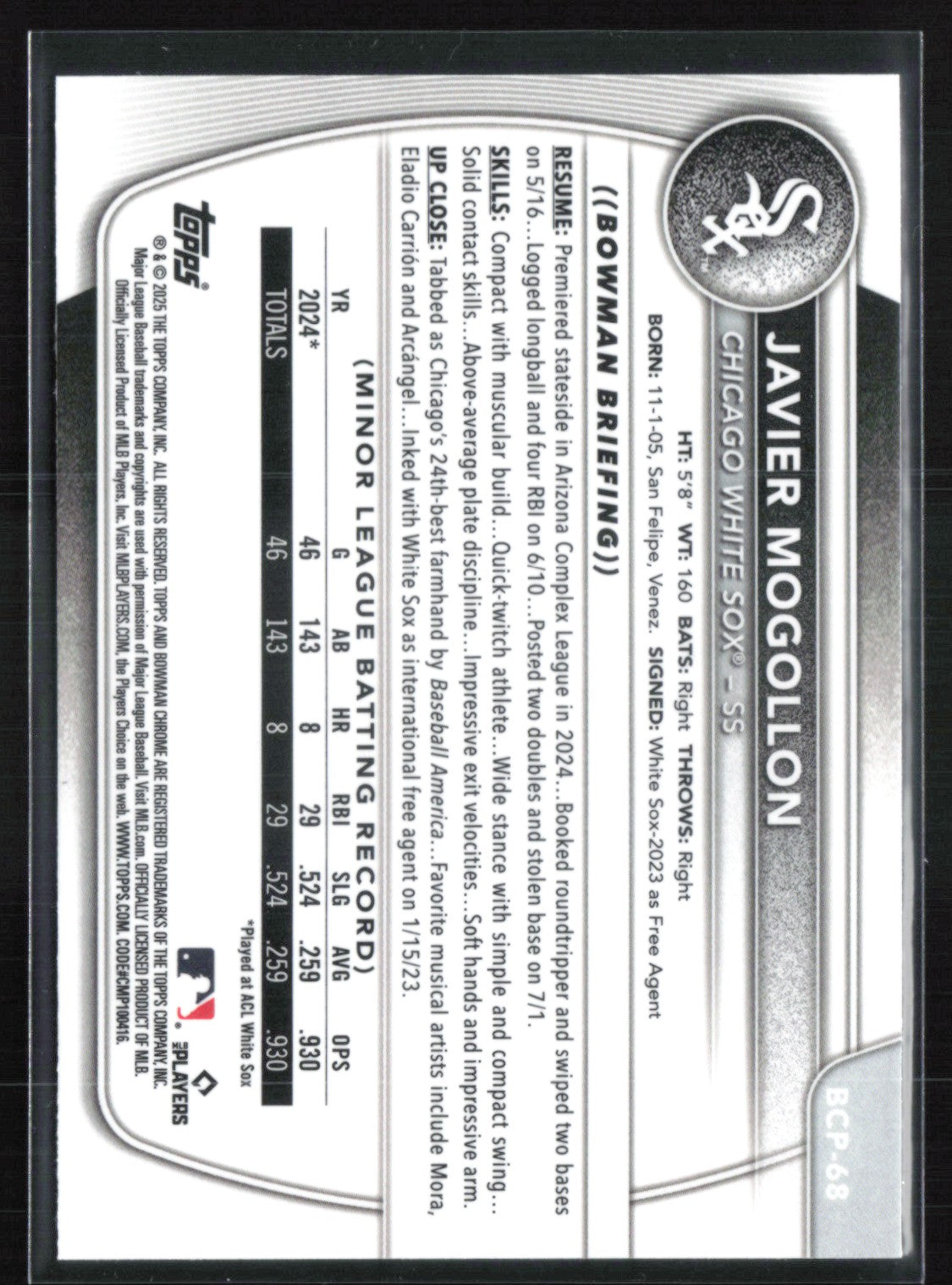 Javier Mogollon 1st Bowman