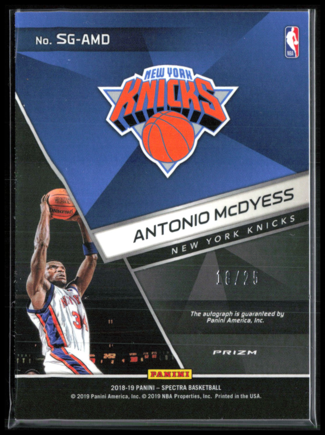 Antonio McDyess Auto /25 Pink Fast Break