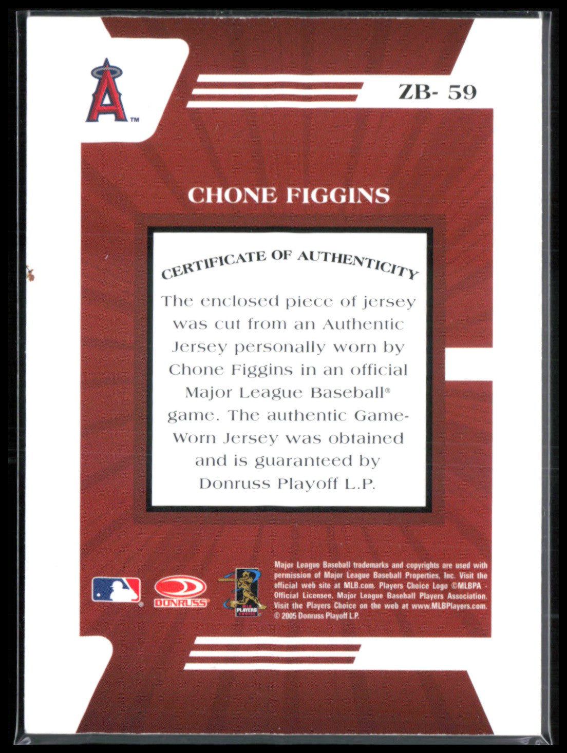 Chone Figgins Game-Worn Relic