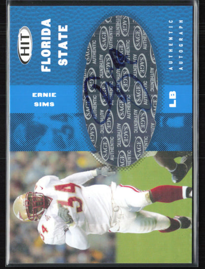 Ernie Sims Auto Hit 2006 Sage