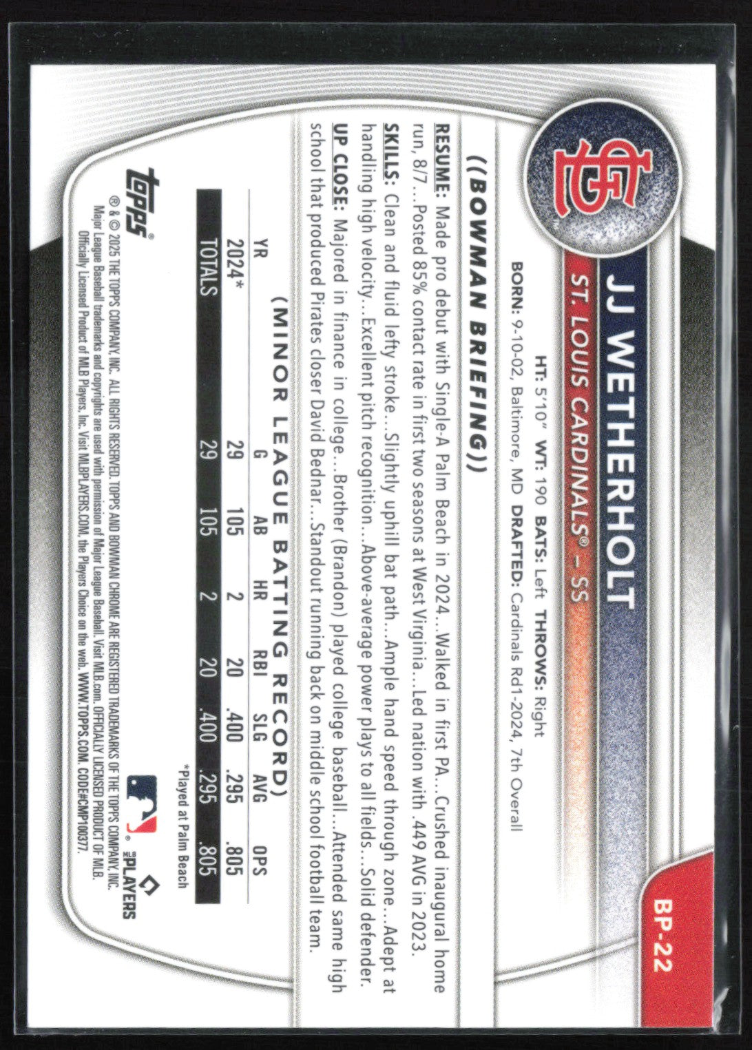 JJ Wetherholt 1st Bowman