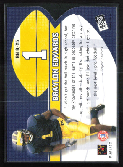 Braylon Edwards Die-Cut /25