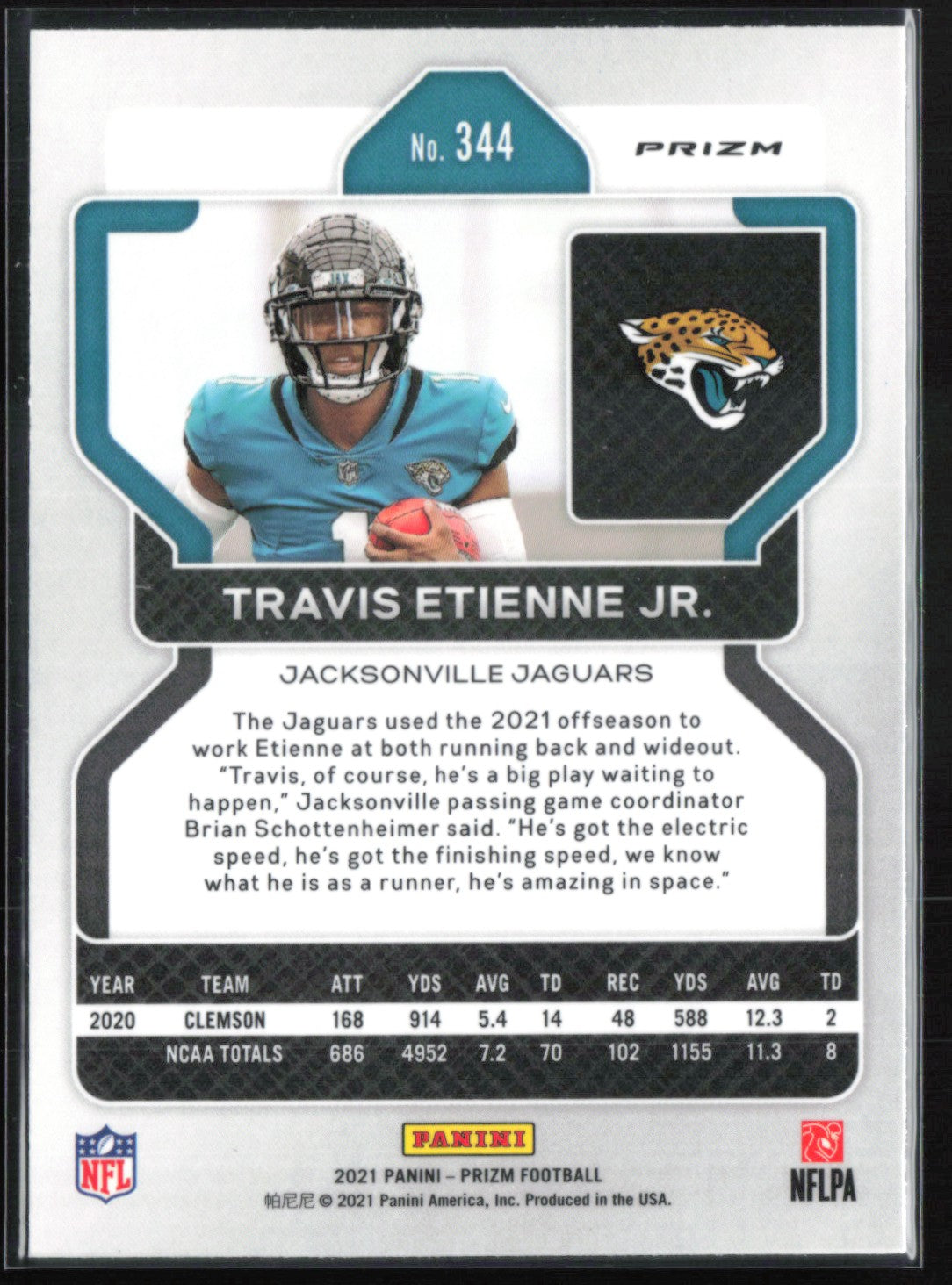 Travis Etienne Jr. RC Green Prizm 2021 Prizm