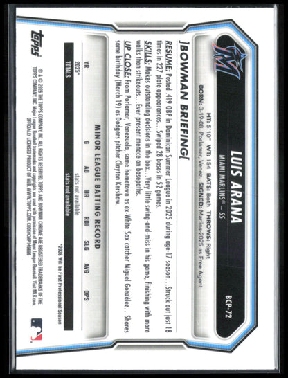 Luis Arana 1st Bowman Mojo