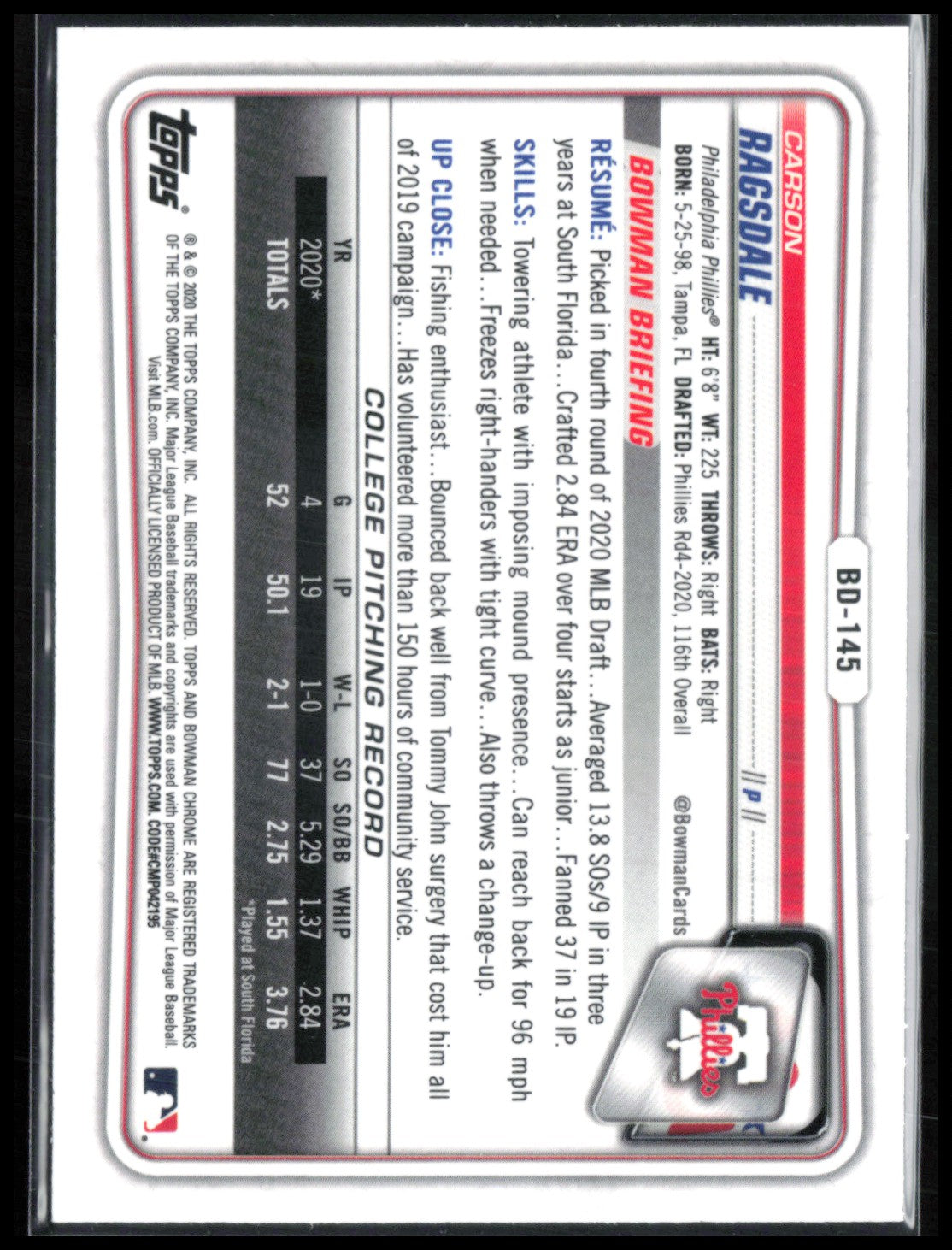 Carson Ragsdale 1st Bowman