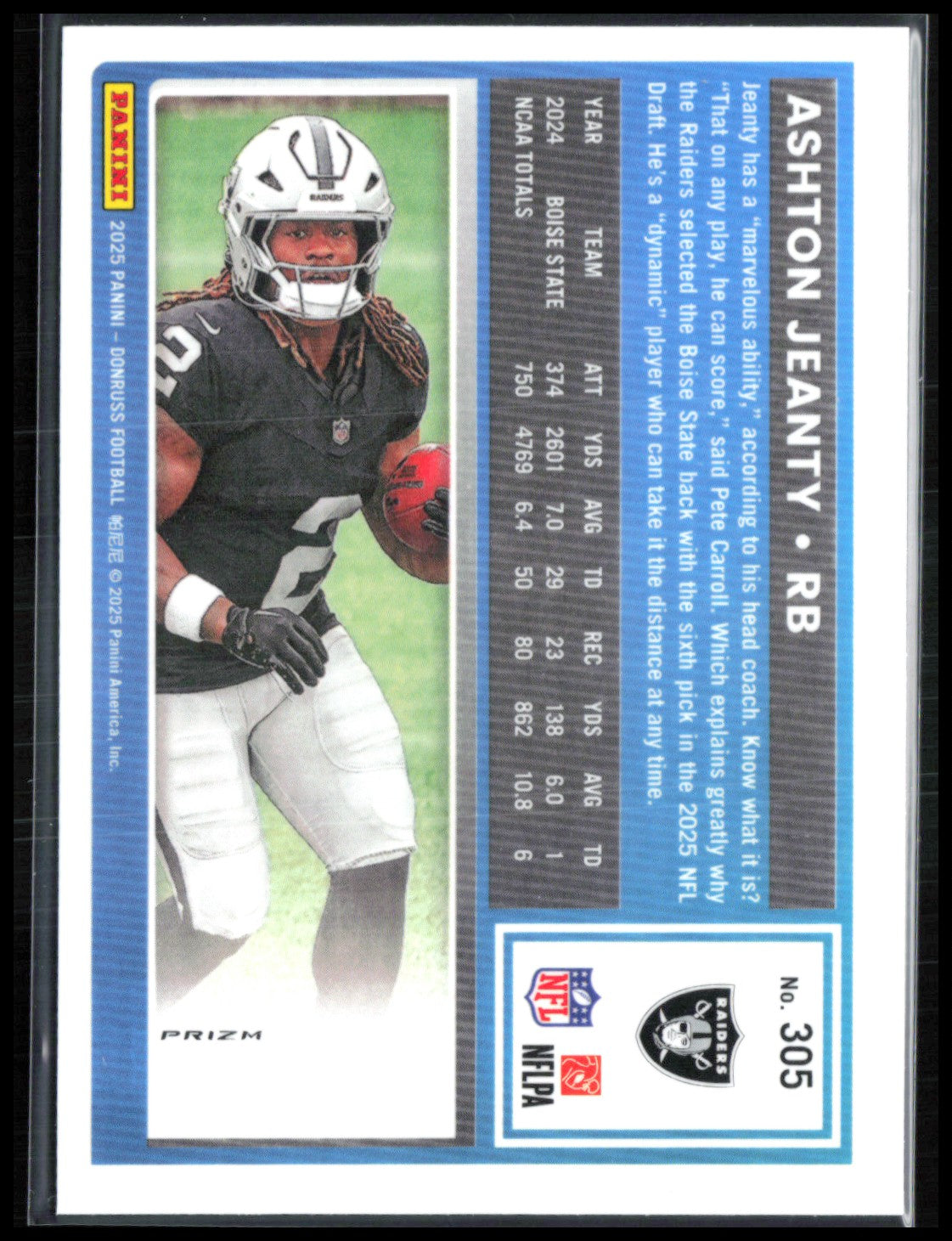 Ashton Jeanty RC Red Wave Optic Rated Rookie