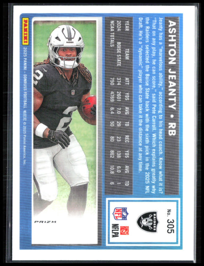 Ashton Jeanty RC Red Wave Optic Rated Rookie