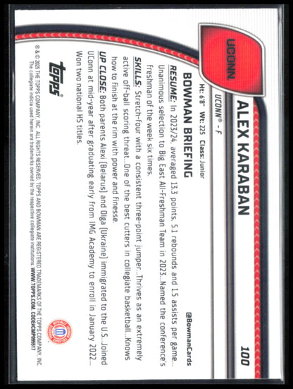 Alex Karaban 1st Bowman Purple Lava