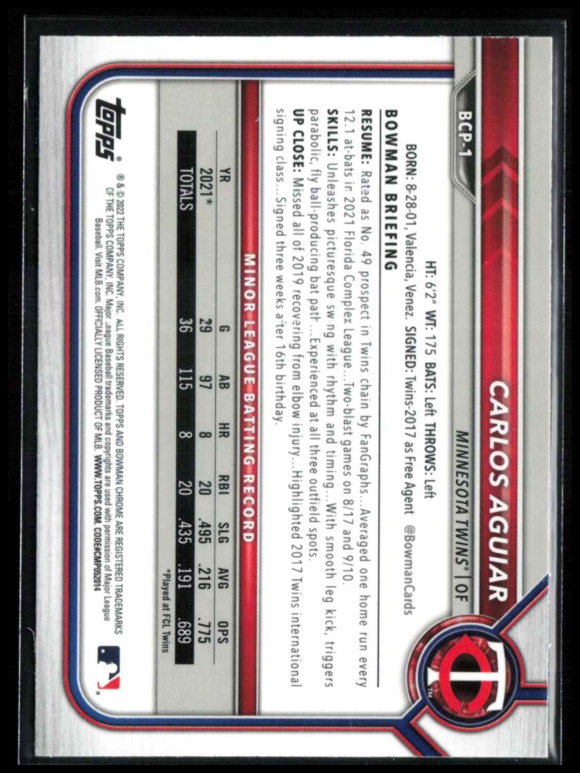 Carlos Aguiar 1st Bowman Mojo