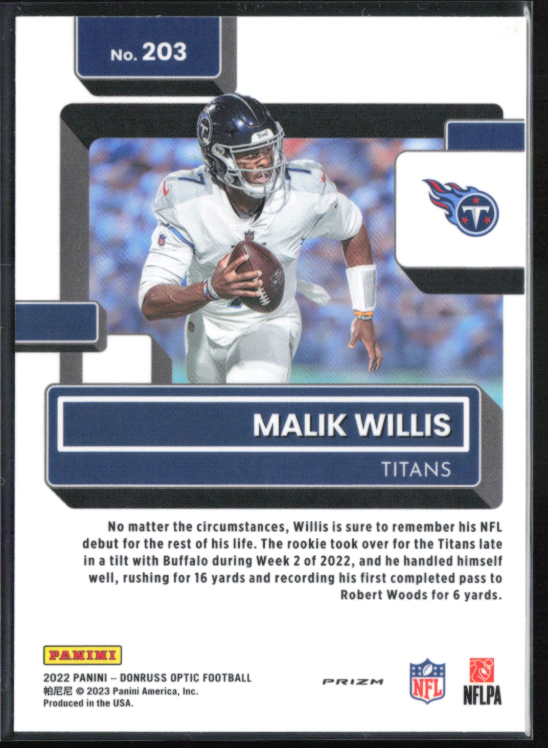 Malik Willis RC Holo Rated Rookie