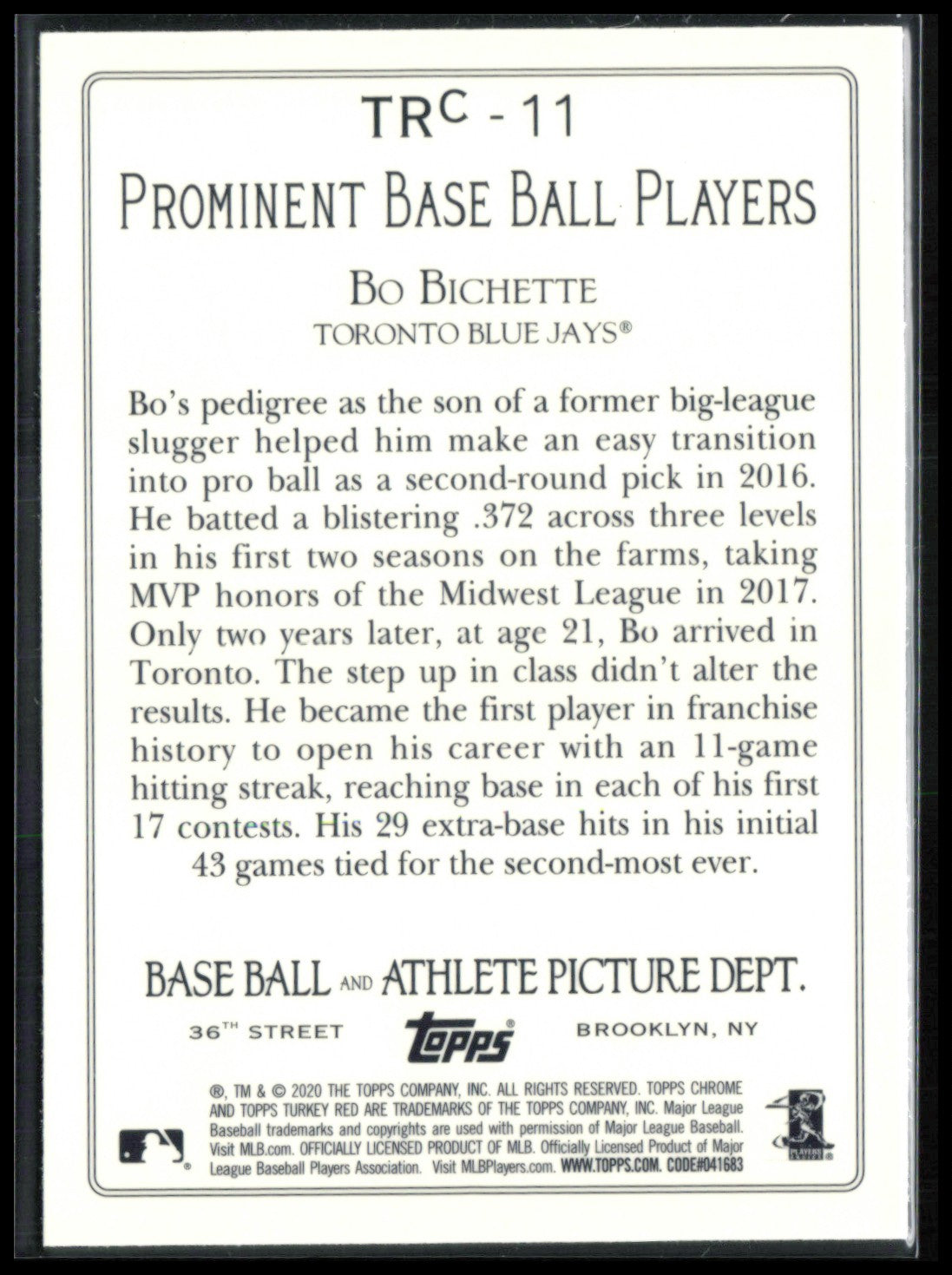 Bo Bichette RC Turkey Red Chrome