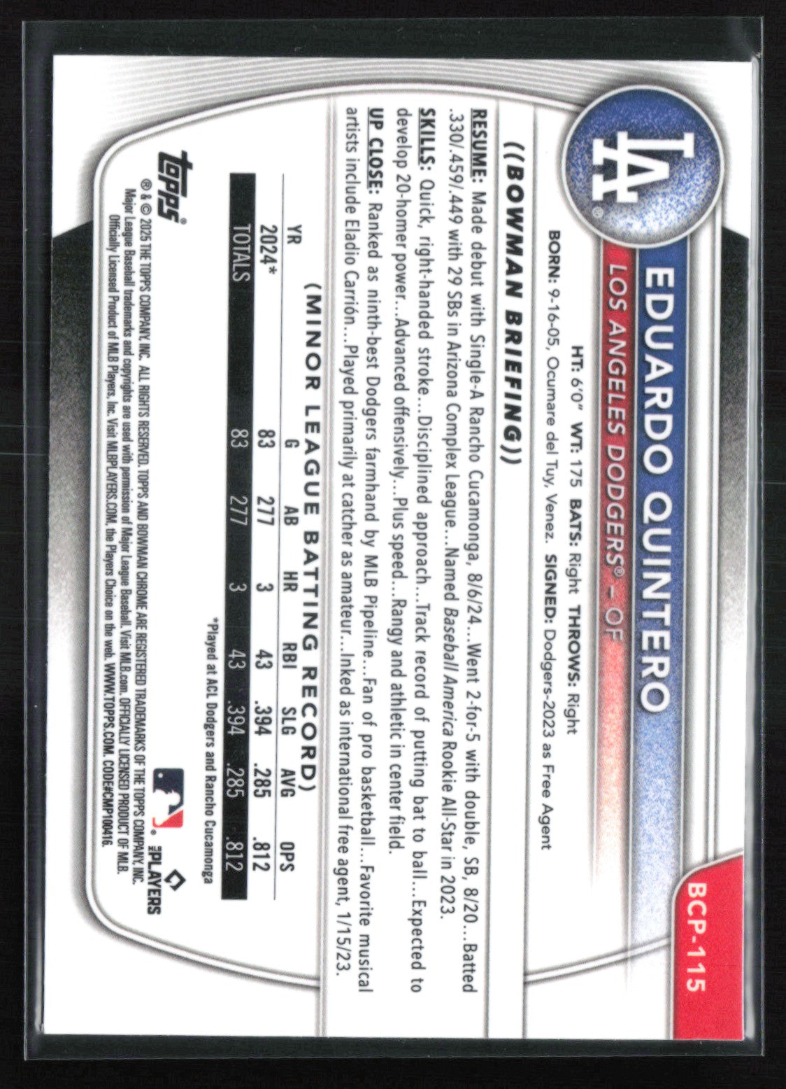 Eduardo Quintero 1st Bowman
