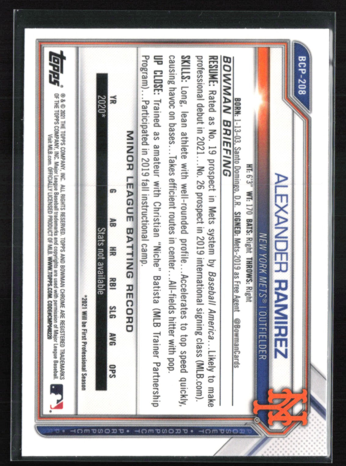 Alexander Ramirez 1st Bowman Mojo