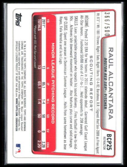 Raul Alcantara 1st BOwman Chrome /500
