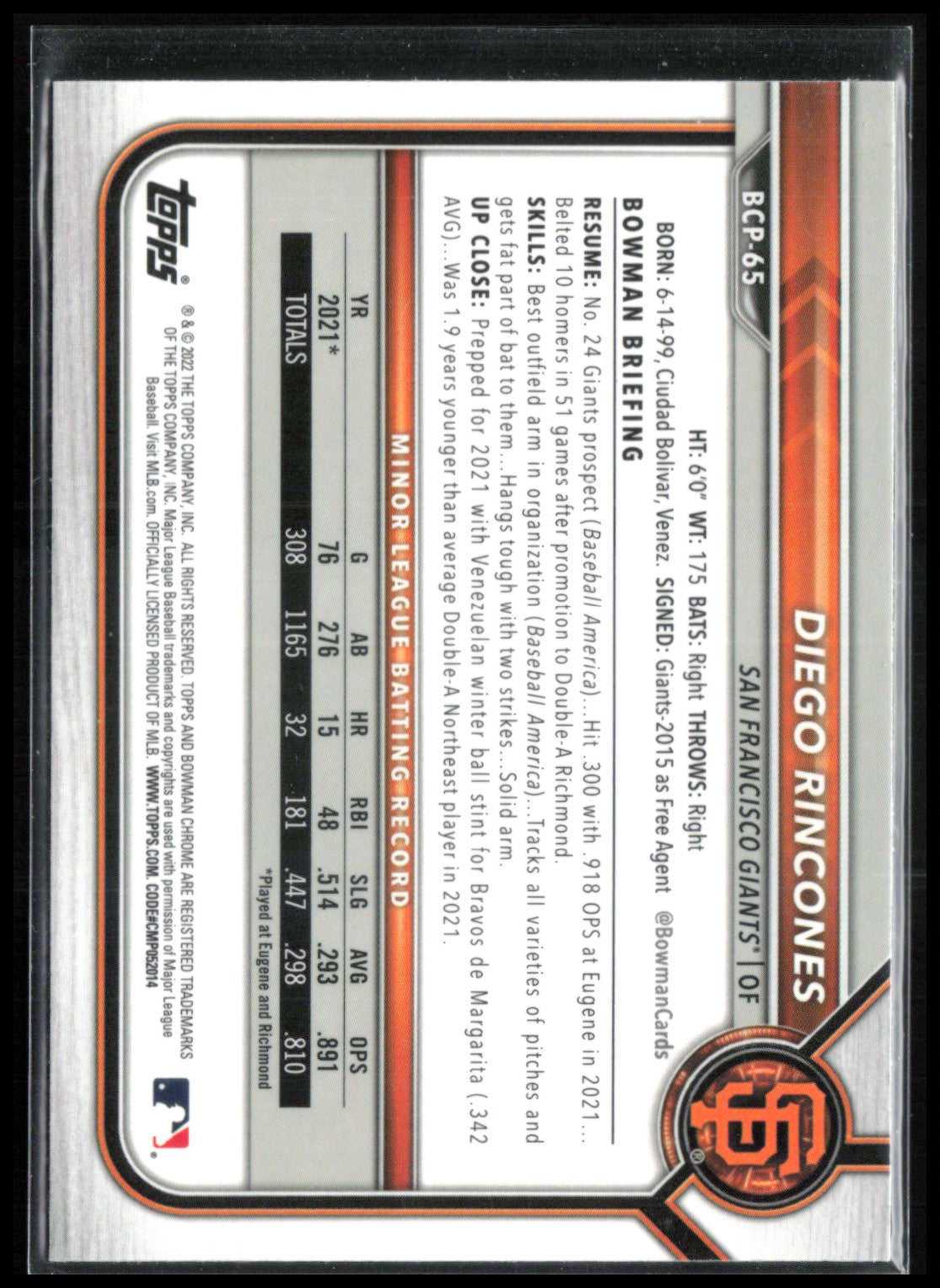 Diego Rincones 1st Bowman Mojo